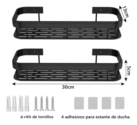 Repisas Adhesivas para Baño (Set de 2) – Organizador de Ducha